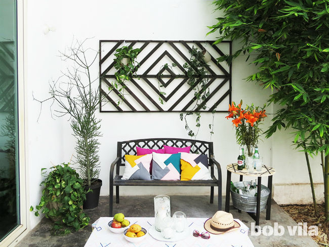 How to Make a Wall Trellis + Makeover Your Patio