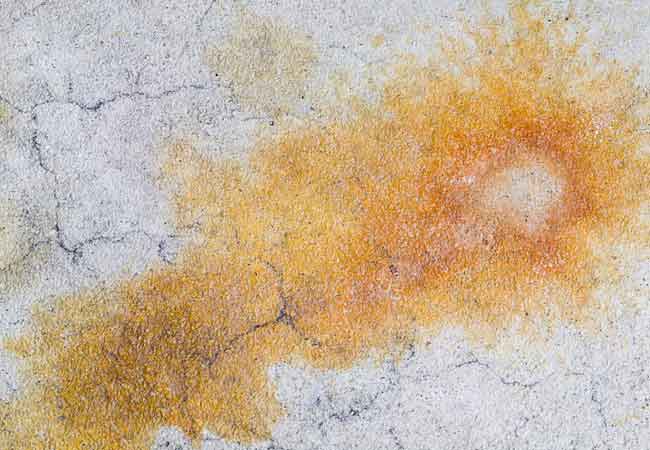 Rust stain on concrete