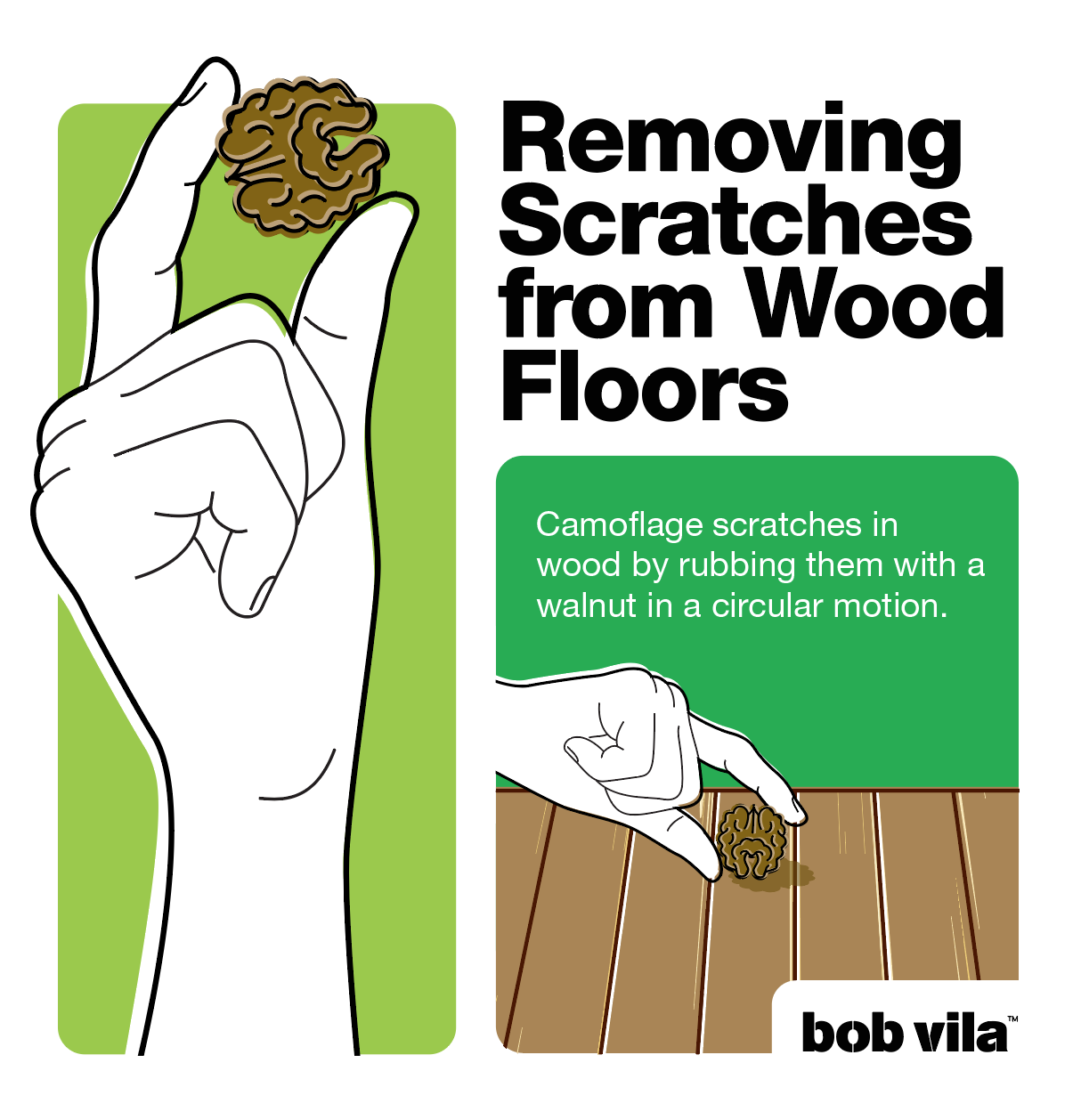 Wood Floor Scratch Repair - Walnut Trick