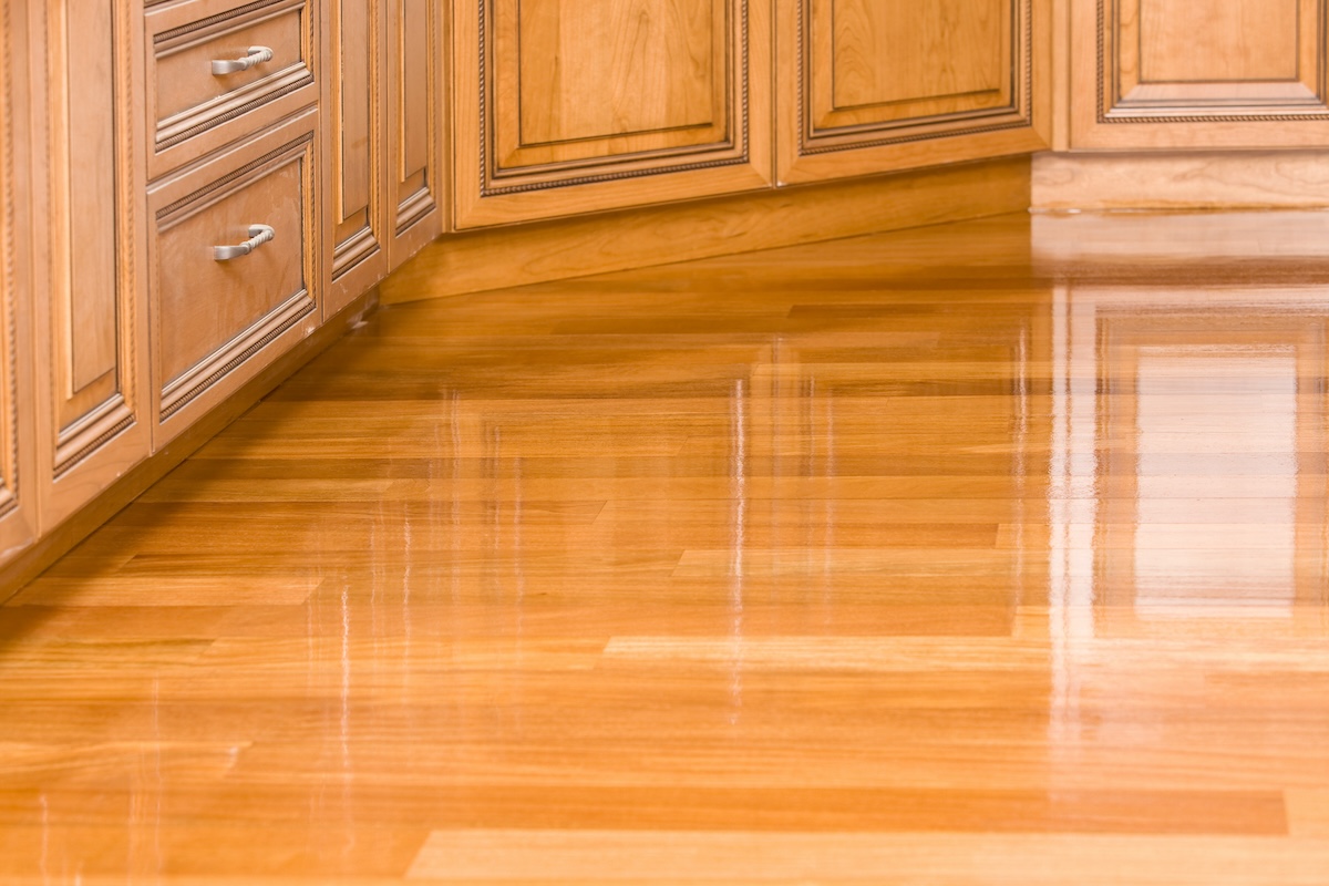 Wood flooring with Oil-Based Polyurethane finishing.