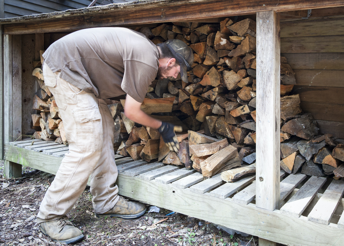 storing firewood for fireplace