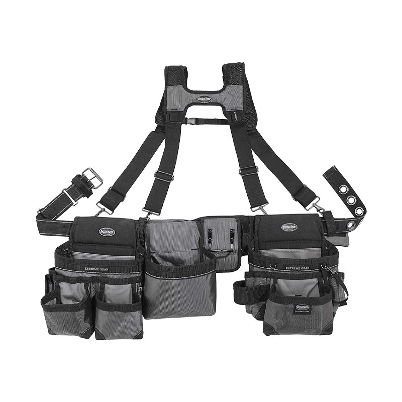 Bucket Boss 3 Bag Tool Belt with Suspenders 55135