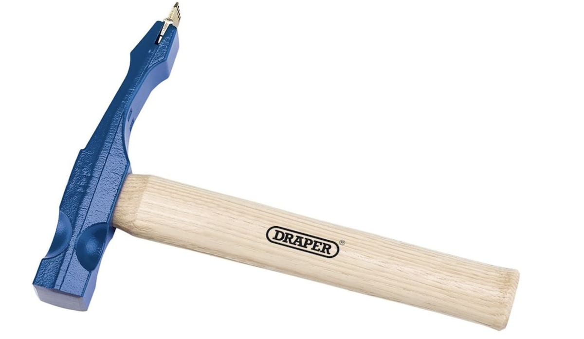 A blue Brick or Scutch Hammer from Draper. 