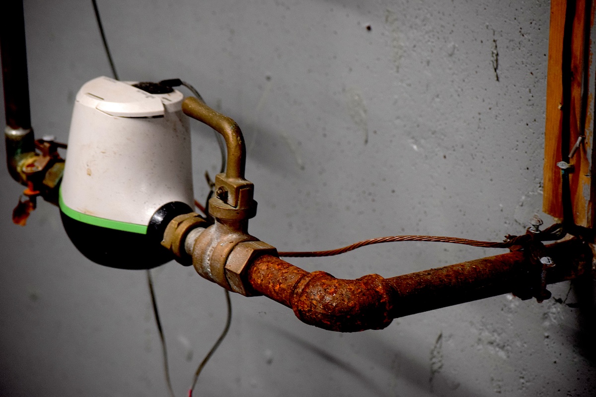 Pipes of plumbing system that has corroded.
