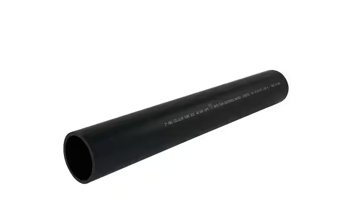 Black ABS piping for plumbing.