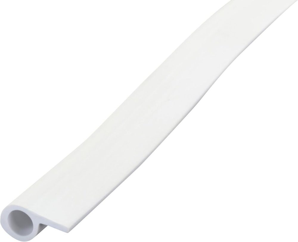 Rolled vinyl weatherstripping on a white background.
