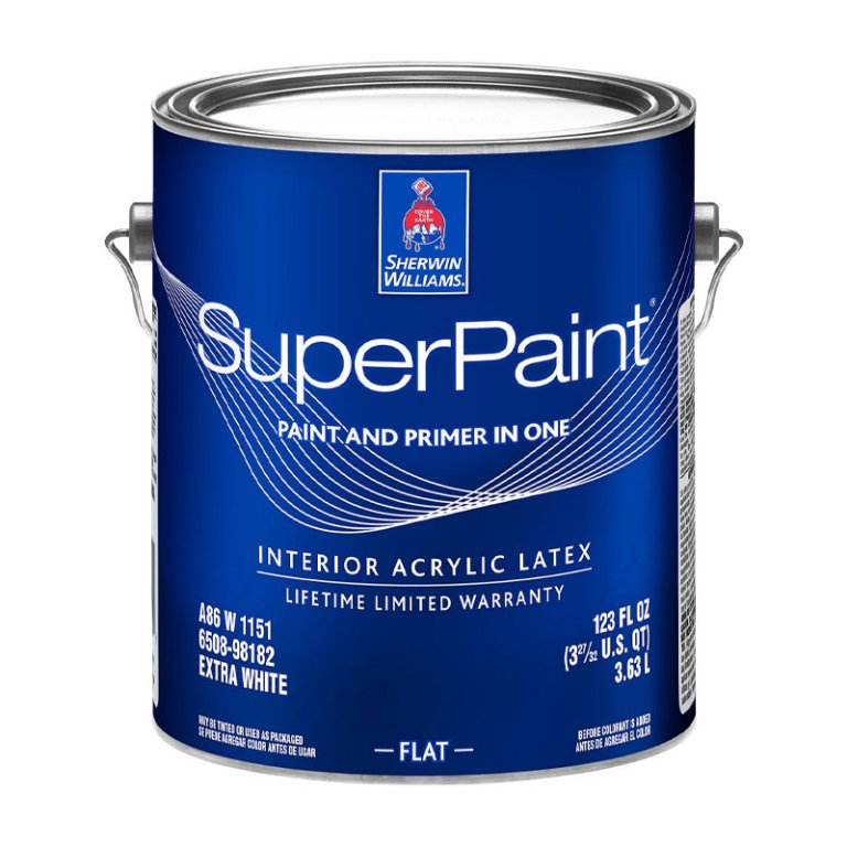  Sherwin-Williams SuperPaint Interior Acrylic Latex on a white background.