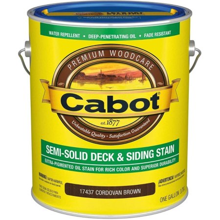  Can of Cabot Semi-Solid Deck Stain on a white background