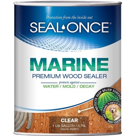  Can of SEAL-ONCE MARINE Premium Wood Sealer on a white background
