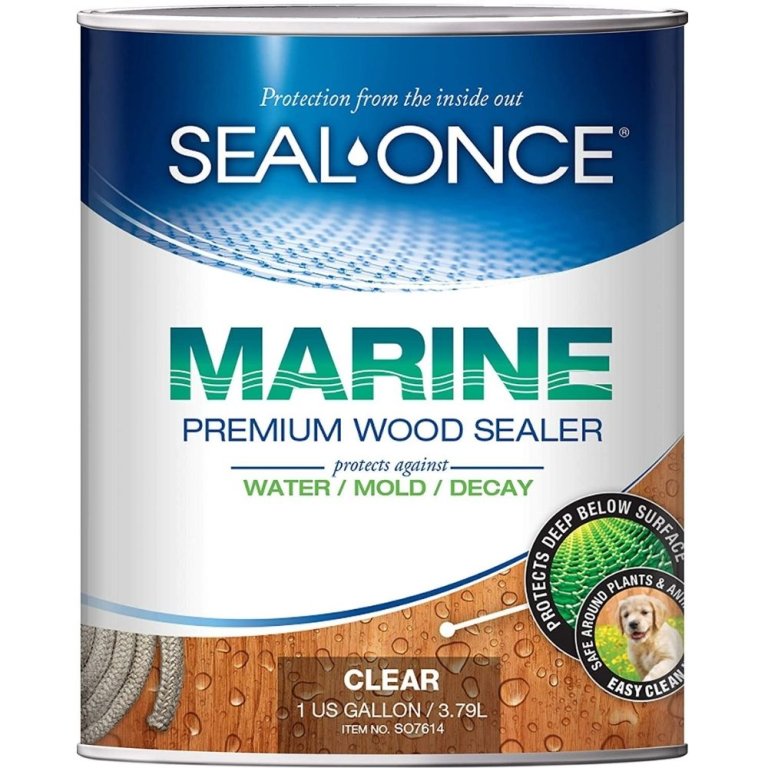  Can of SEAL-ONCE MARINE Premium Wood Sealer on a white background