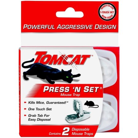  Pack of Tomcat Press ’N Set Mouse Trap on a white background
