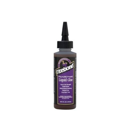  Bottle of Titebond Polyurethane Glue on a white background