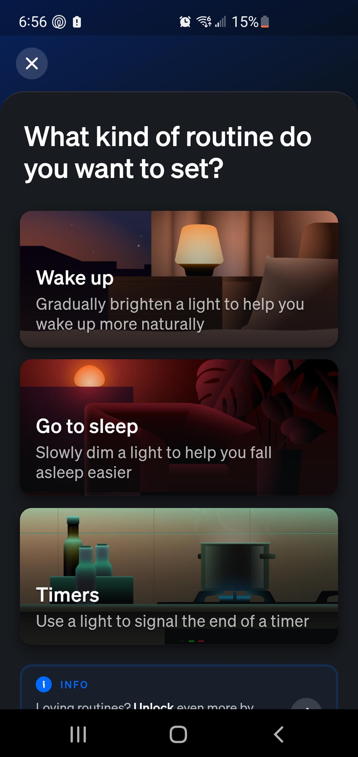 Philips Hue App Routine Settings