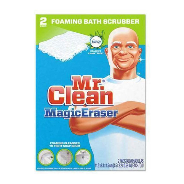  A package of Mr. Clean Magic Eraser Bath Foaming Cleaner on a white background.