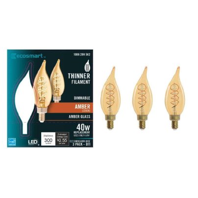 The Best LED Light Bulbs Option EcoSmart 4.6W E12 Dimmable LED Filament Light Bulb