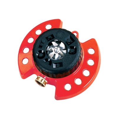 The Dramm 9-Pattern Turret Sprinkler on a white background.