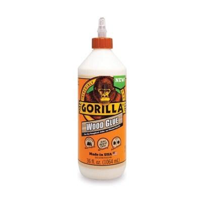 Bottle of Gorilla Wood Glue on a white background