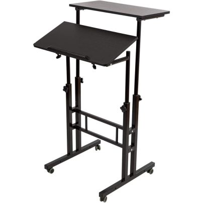 SIDUCAL Mobile Stand Up Desk with Wheels on a white background