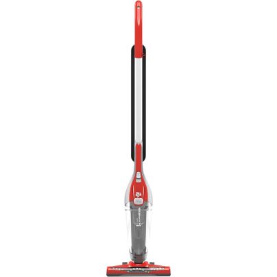 The Dirt Devil Power Express Lite Corded Stick Vacuum on a white background.