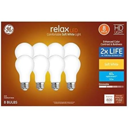 GE Relax HD Soft White 60W LED Light Bulbs 