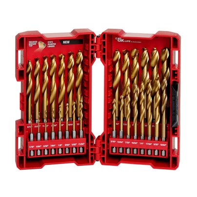 The Best Drill Bits Option: Milwaukee 29-Pc Shockwave Red Helix Titanium Bit Set