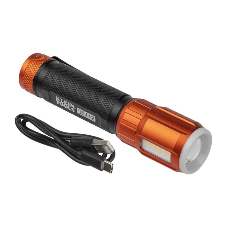 The Best Flashlight Option Klein Tools Rechargeable LED Flashlight With Work Light