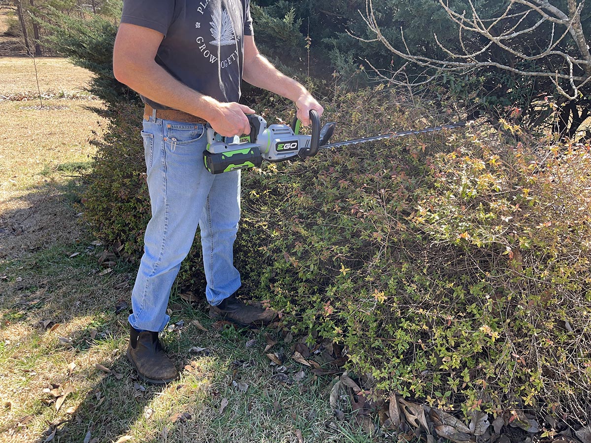 The Best Power Hedge Trimmer Ego hedge trimmer action