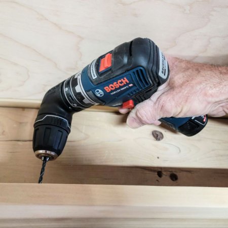  Bosch GSR12V-300FCB22 12V MAX Chameleon Drill/Driver drilling into wood