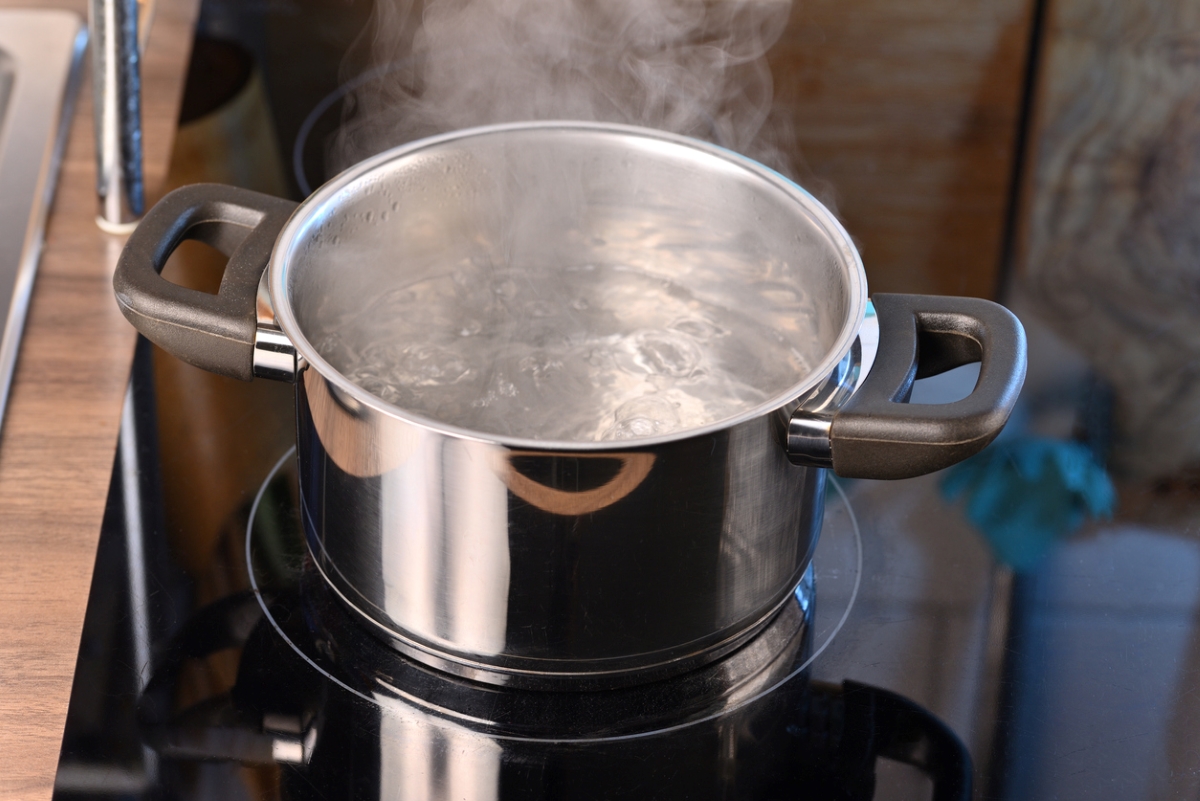 Pot of boiling water.