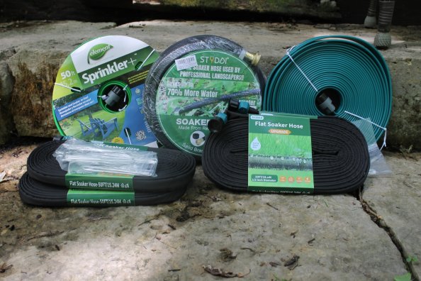 A group of the best soaker hoses together before testing