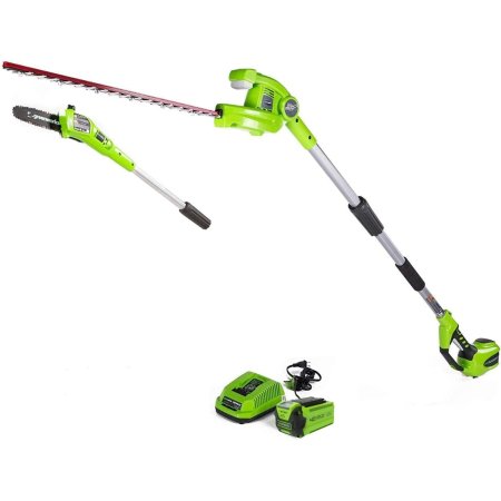  The Greenworks 40V 8” Cordless Pole Saw & Trimmer on a white background.