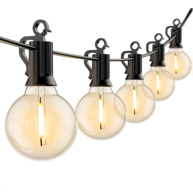 The Best Outdoor String Lights Option: Brightown Solar G40 LED String Lights