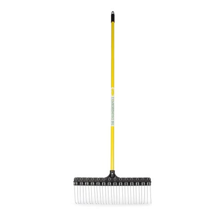  Yellow and black The Groundskeeper II Professional Landscape Rake on white background