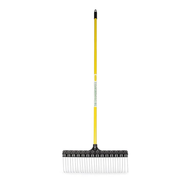  Yellow and black The Groundskeeper II Professional Landscape Rake on white background