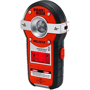 The Black+Decker BDL190S Line Laser With Stud Finder on a white background.