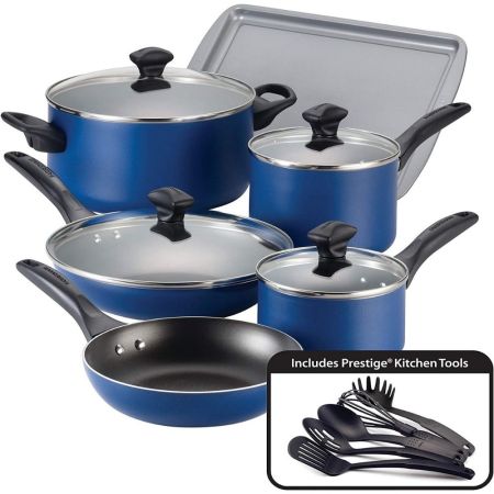 Farberware Nonstick Cookware Pots Pans Set, 15 Piece