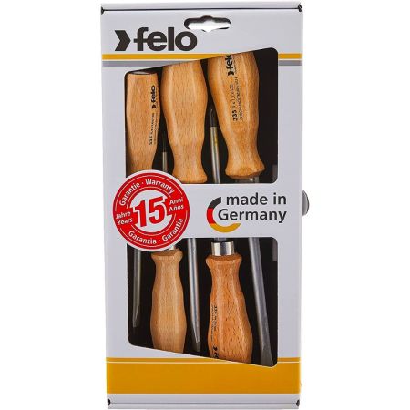 Felo Tools 5-Piece Wooden Handle Screwdriver Set