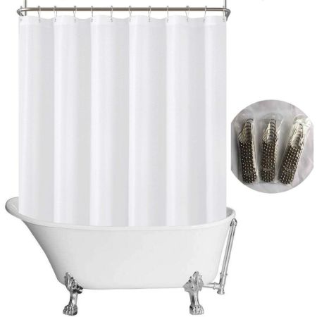 Nu0026Y HOME Fabric Clawfoot Tub Shower Curtain