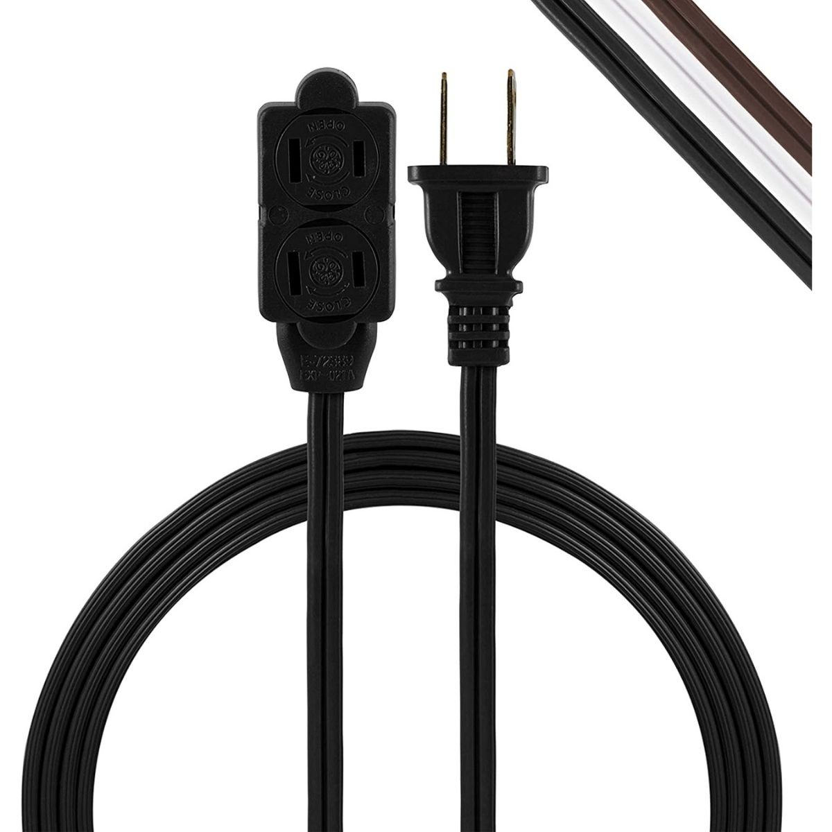 GE 6-Foot 3-Outlet Polarized Extension Cord