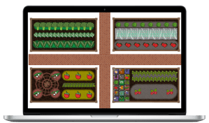 Territorial Seed's garden planner is on a laptop screen.