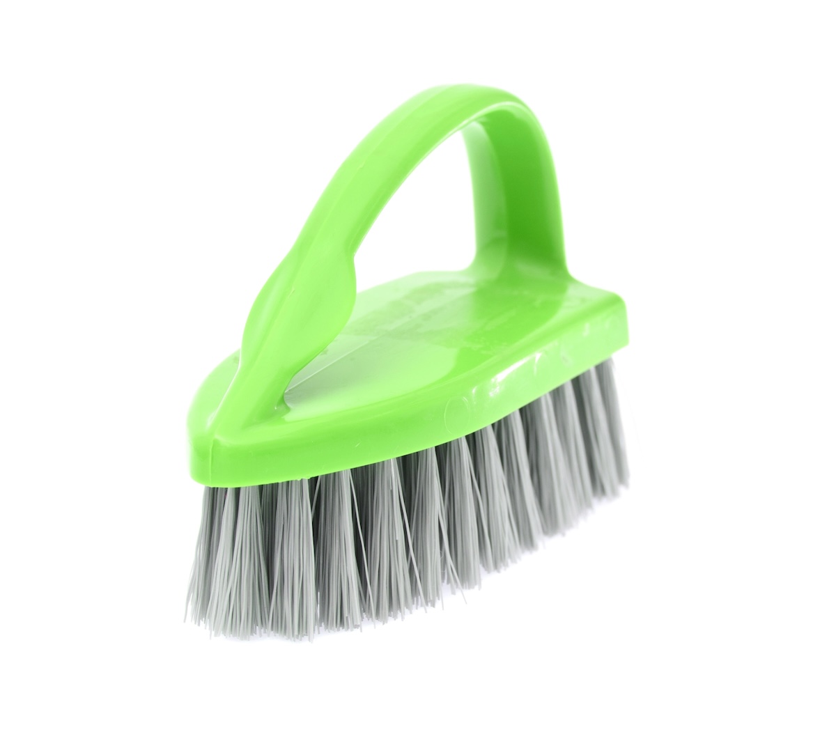 Green scrub brush on a white background.