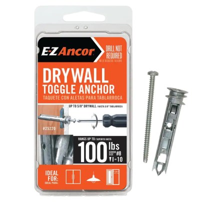 The Best Drywall Anchor Option: E-Z Ancor Toggle Lock Drywall Anchors