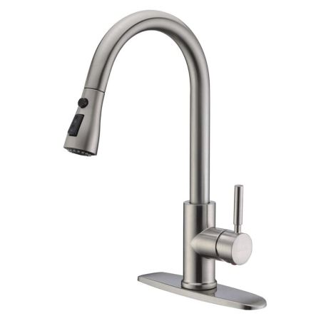 WEWE Single-Handle Brushed Nickel Kitchen Faucet 