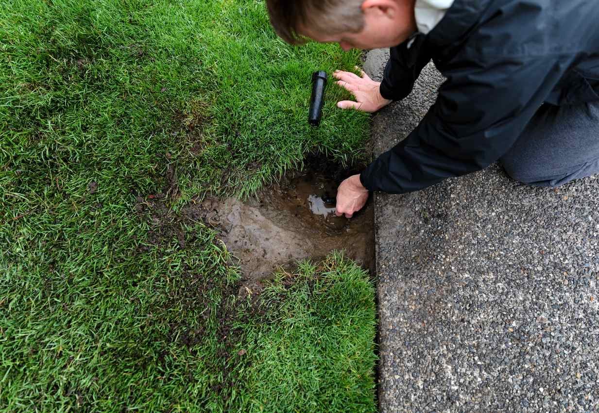How to Replace a Sprinkler Head: Digging Up the Damaged Sprinkler