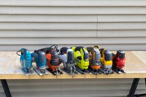 The best jigsaws next to each other on a shelf before undergoing extensive hands-on testing.