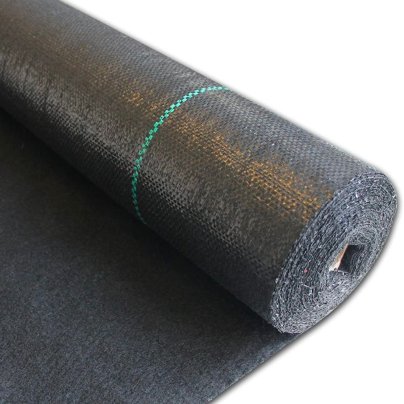 Roll of ECOgardener Premium Weed Barrier on a white background