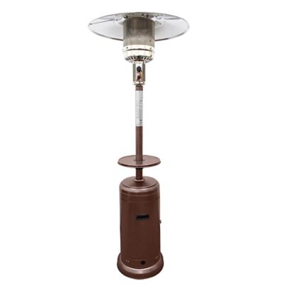 The AZ Patio Heaters 87-Inch Tall Patio Heater With Table on a white background.