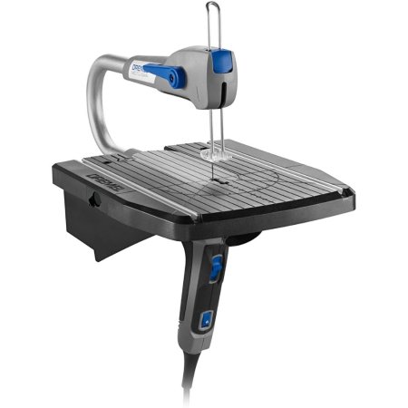  The Dremel Moto-Saw Variable Speed Compact Scroll Saw Kit on a white background.