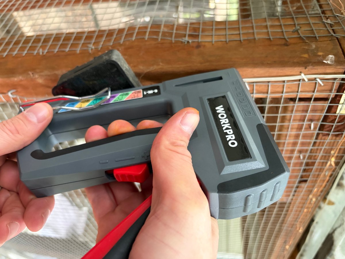 Using the WorkPro 6-in-1 Manual Staple Gun to install outdoor string lights
