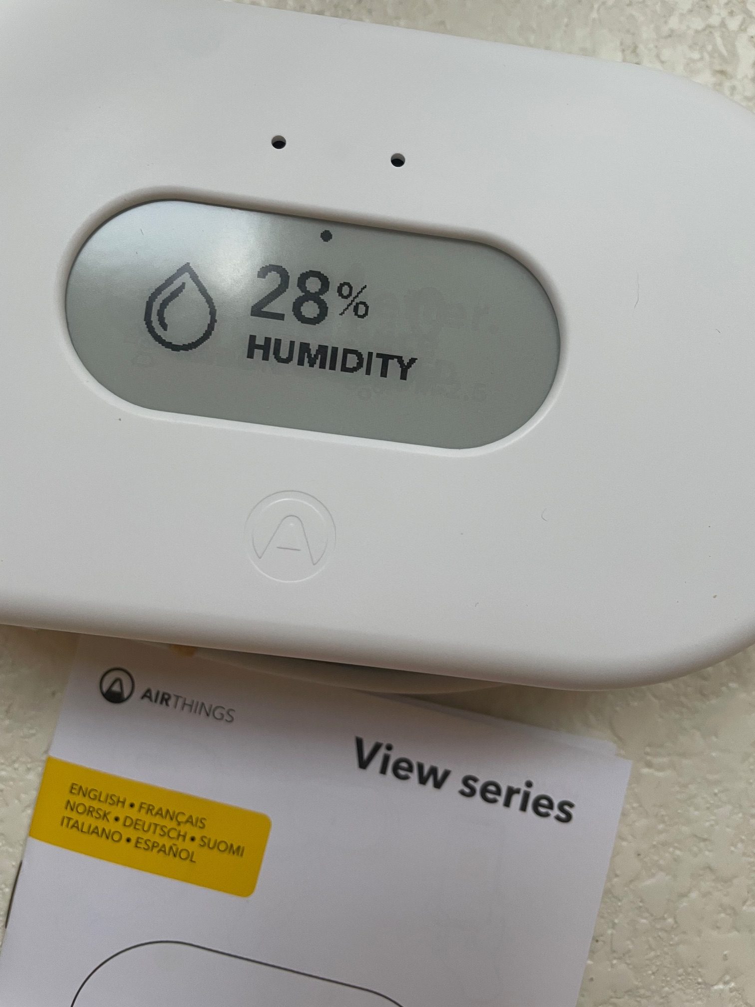 Airthings View Plus Smart Air Quality & Radon Monitor humidity reading